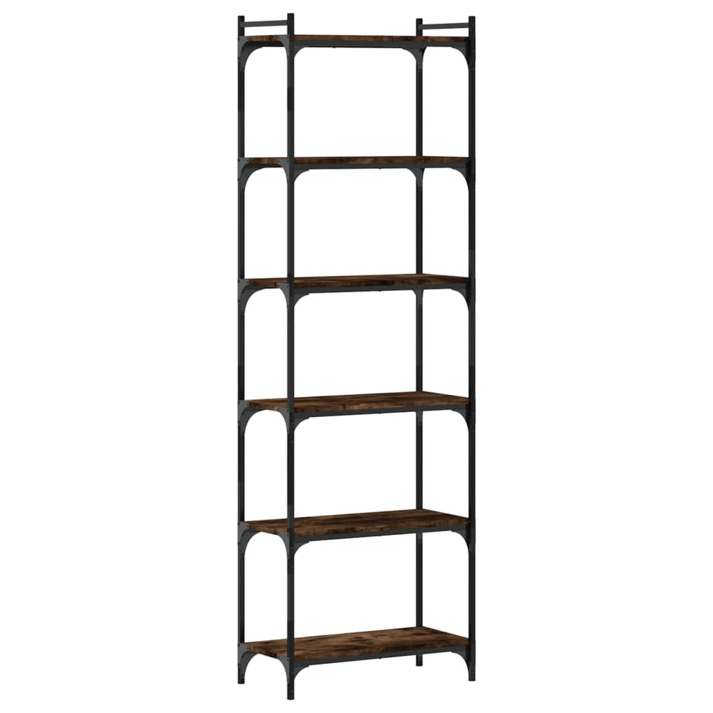 vidaXL Bibliothèque 6 étagères Chêne fumé 60x30x188 cm Bois d'ingénierie