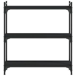 Schwarzes Bücherregal mit 3 Böden