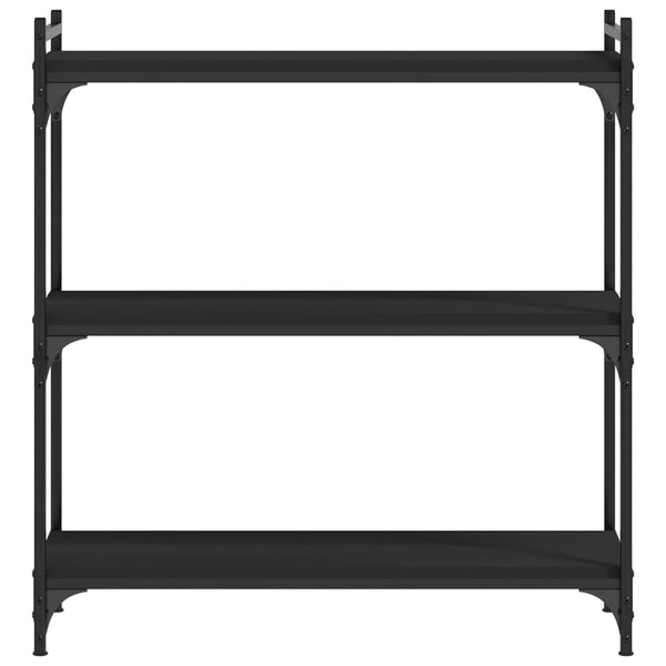 Schwarzes Bücherregal mit 3 Böden