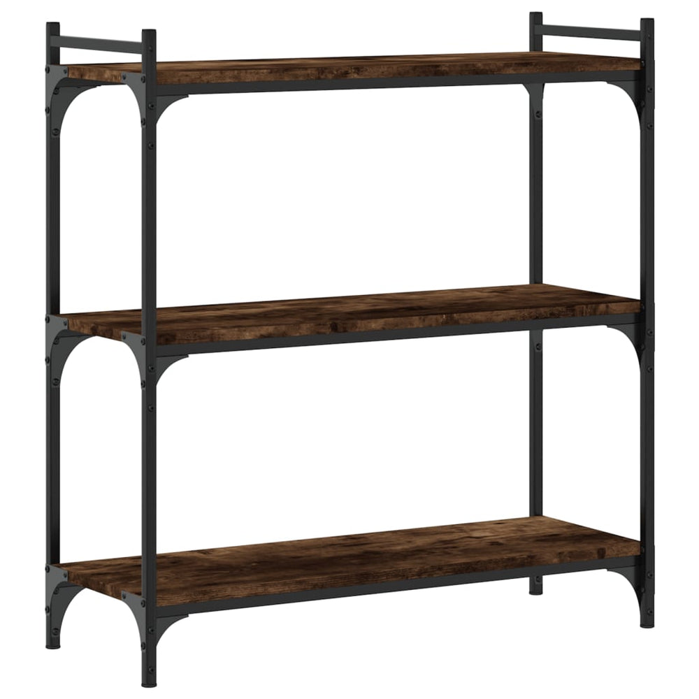 vidaXL Étagère à 3 niveaux chêne fumé 80x30x86 cm Bois d'ingénierie