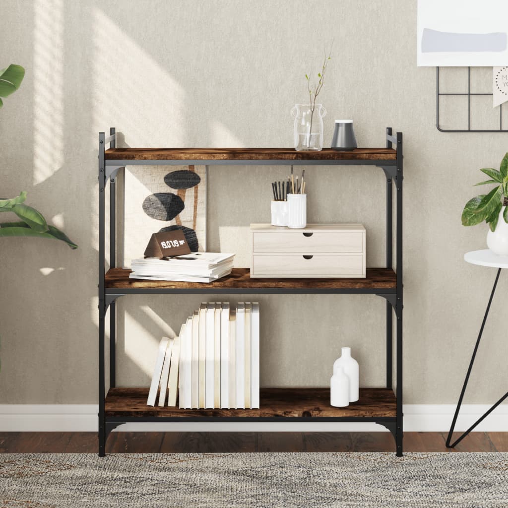 Bücherregal Räuchereiche, 3 Böden, 80 cm