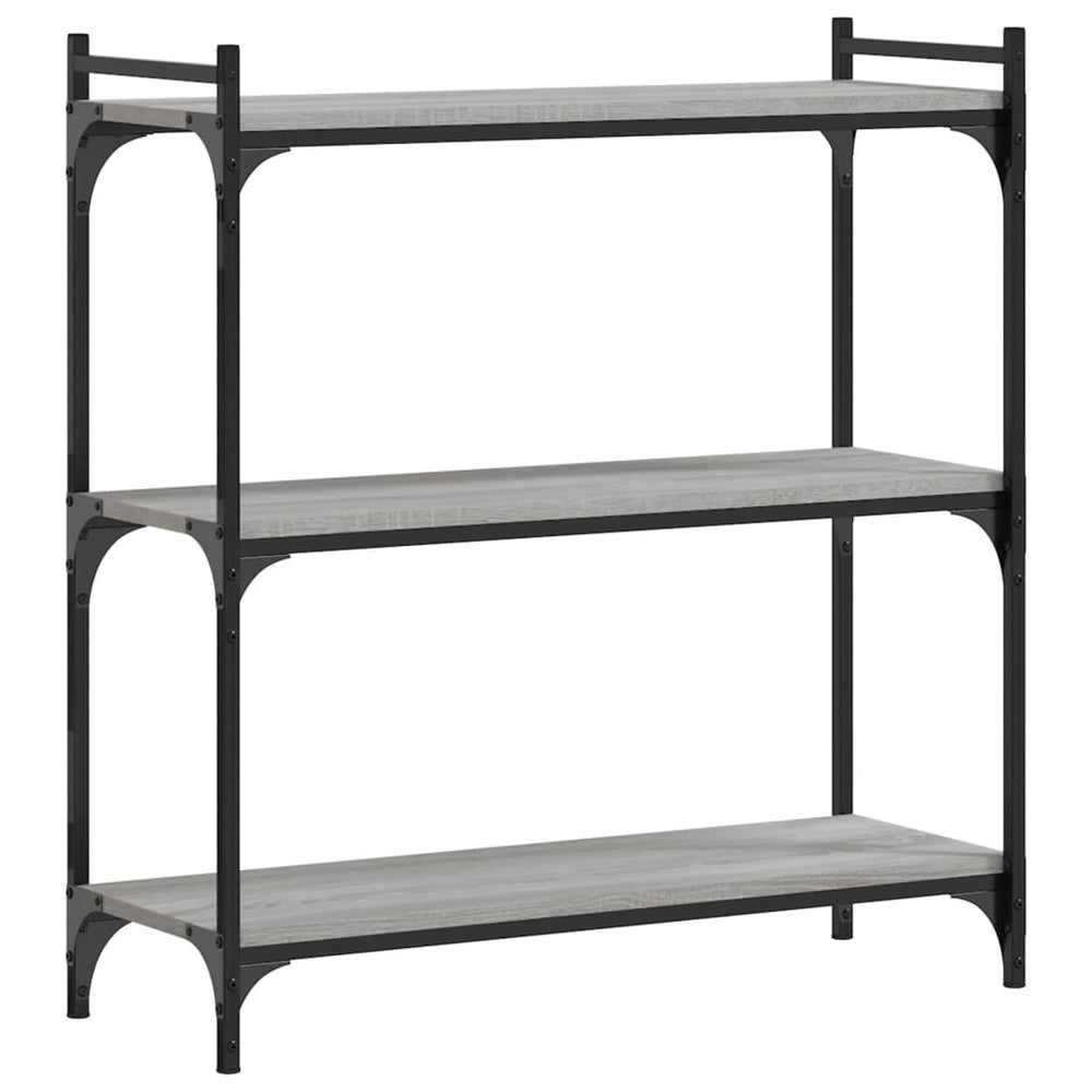 vidaXL Bibliothèque 3 étagères gris sonoma 80x30x86 cm bois d'ingénierie