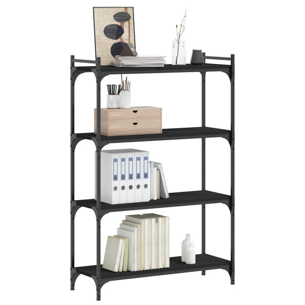 Schwarzes Bücherregal mit 4 Böden