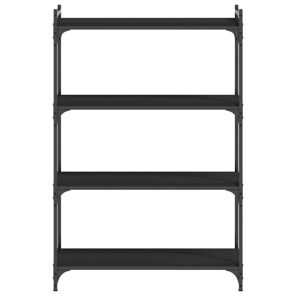 Schwarzes Bücherregal mit 4 Böden