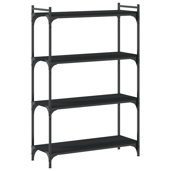Schwarzes Bücherregal mit 4 Böden