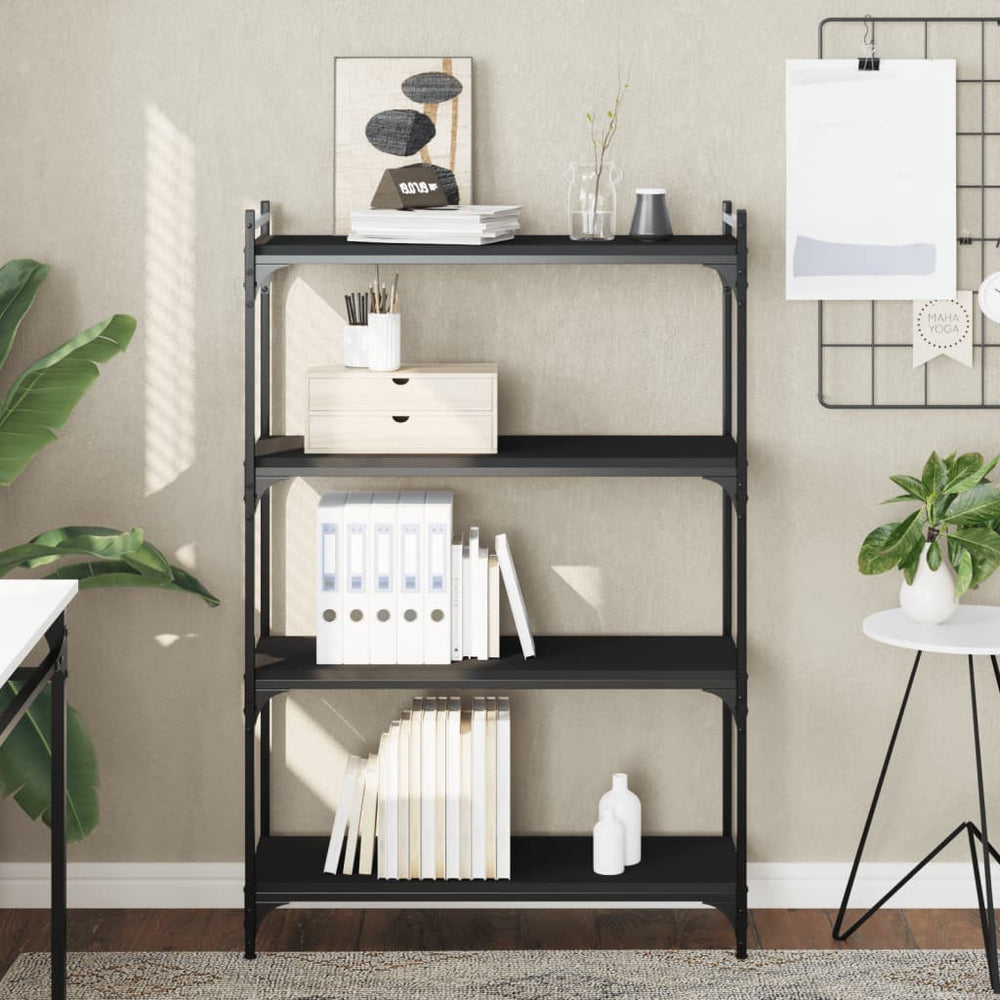 vidaXL Bibliothèque à 4 niveaux Noir 80x30x120 cm Bois d'ingénierie