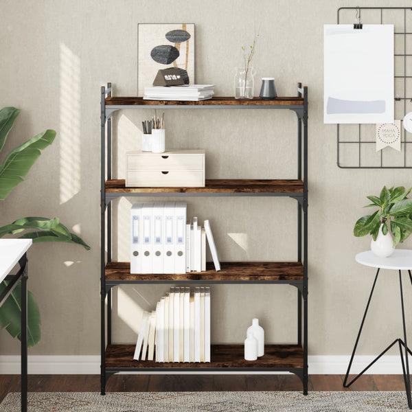 Bücherregal Räuchereiche, 4 Böden, 80x120 cm