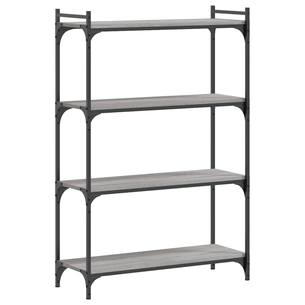 vidaXL Étagère à Livres à 4 Niveaux Gris Sonoma 80x30x120 cm Bois d'ingénierie