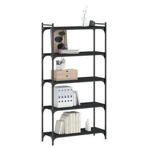 Bücherregal Schwarz 80x154 cm mit 5 Böden