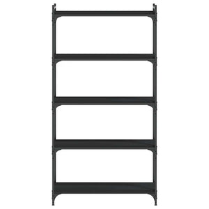 Bücherregal Schwarz 80x154 cm mit 5 Böden