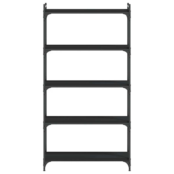 Bücherregal Schwarz 80x154 cm mit 5 Böden