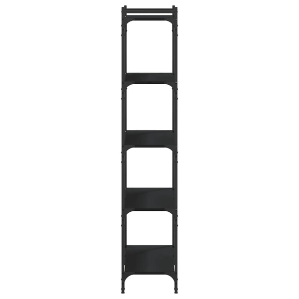 Bücherregal Schwarz 80x154 cm mit 5 Böden