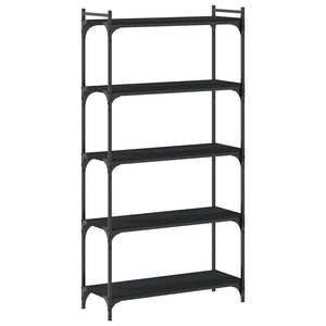 Bücherregal Schwarz 80x154 cm mit 5 Böden