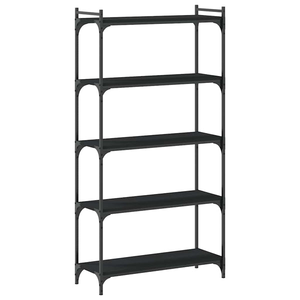 Bücherregal Schwarz 80x154 cm mit 5 Böden