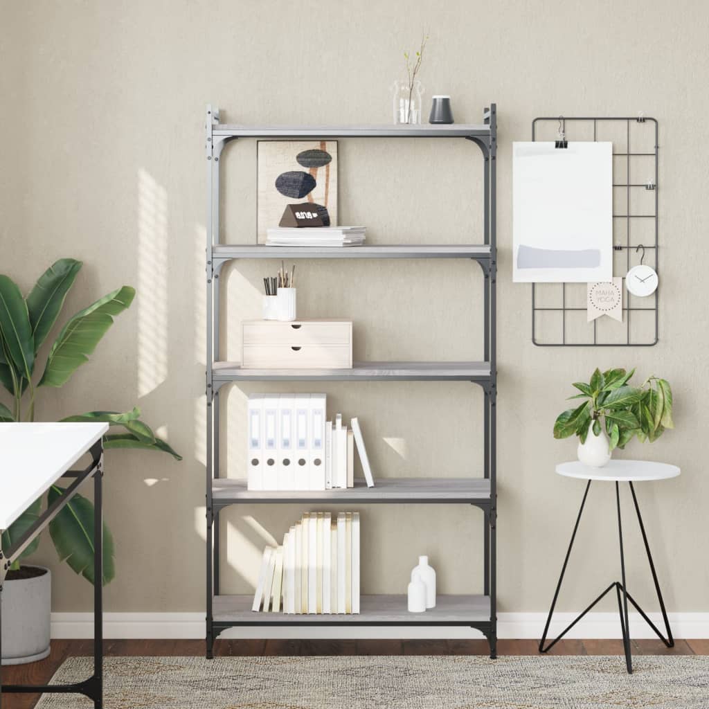 Bücherregal Grau Sonoma 80x30x154 cm
