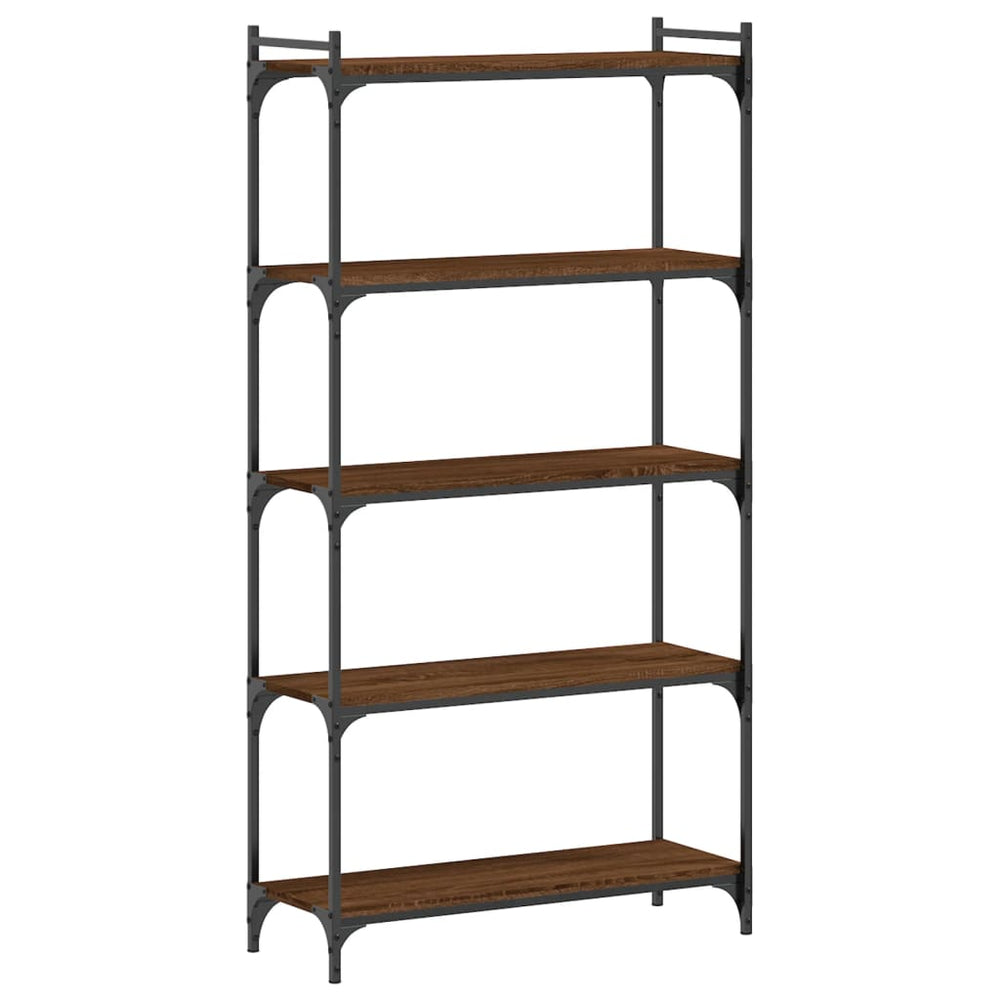 vidaXL Bibliothèque 5 étagères Marron aspect chêne 80x30x154 cm Bois d'ingénierie