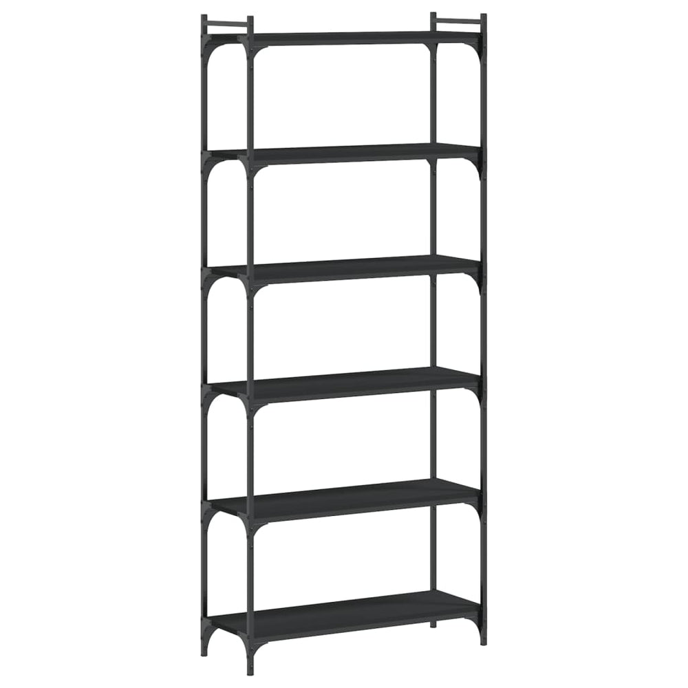 vidaXL Bibliothèque 6 niveaux Noir 80x30x188 cm Bois d'ingénierie