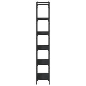 Schwarzes Bücherregal mit 6 Böden