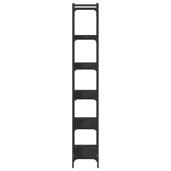 Schwarzes Bücherregal mit 6 Böden