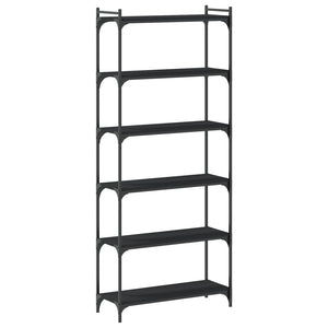 Schwarzes Bücherregal mit 6 Böden