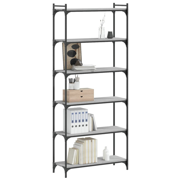 Bücherregal Grau Sonoma 80x30x188 cm