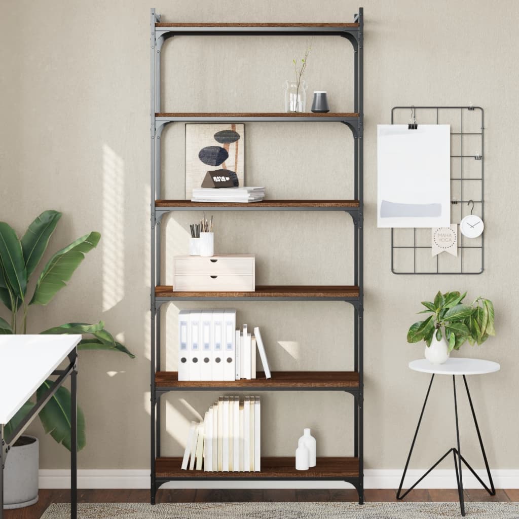 Bücherregal Braun Eiche-Optik 188cm Hoch