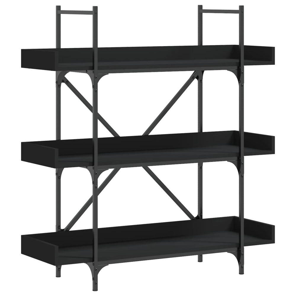vidaXL Étagère à livres 3 niveaux Noir 100x33x108,5 cm Bois d'ingénierie