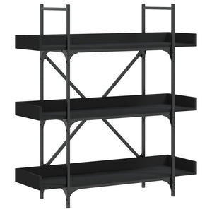 Schwarzes Bücherregal mit 3 Böden