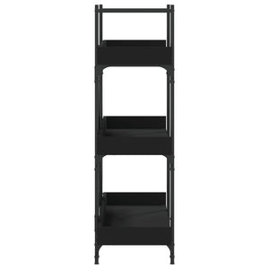 Schwarzes Bücherregal mit 3 Böden
