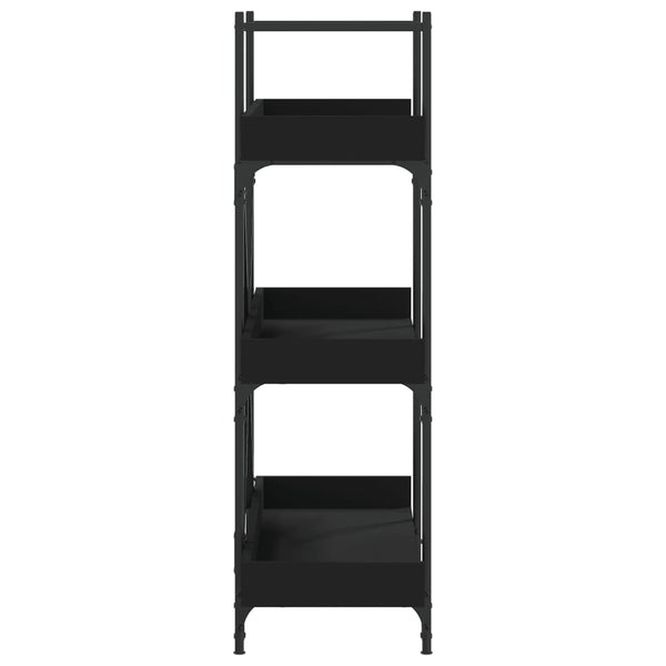 Schwarzes Bücherregal mit 3 Böden