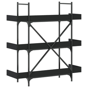 Schwarzes Bücherregal mit 3 Böden