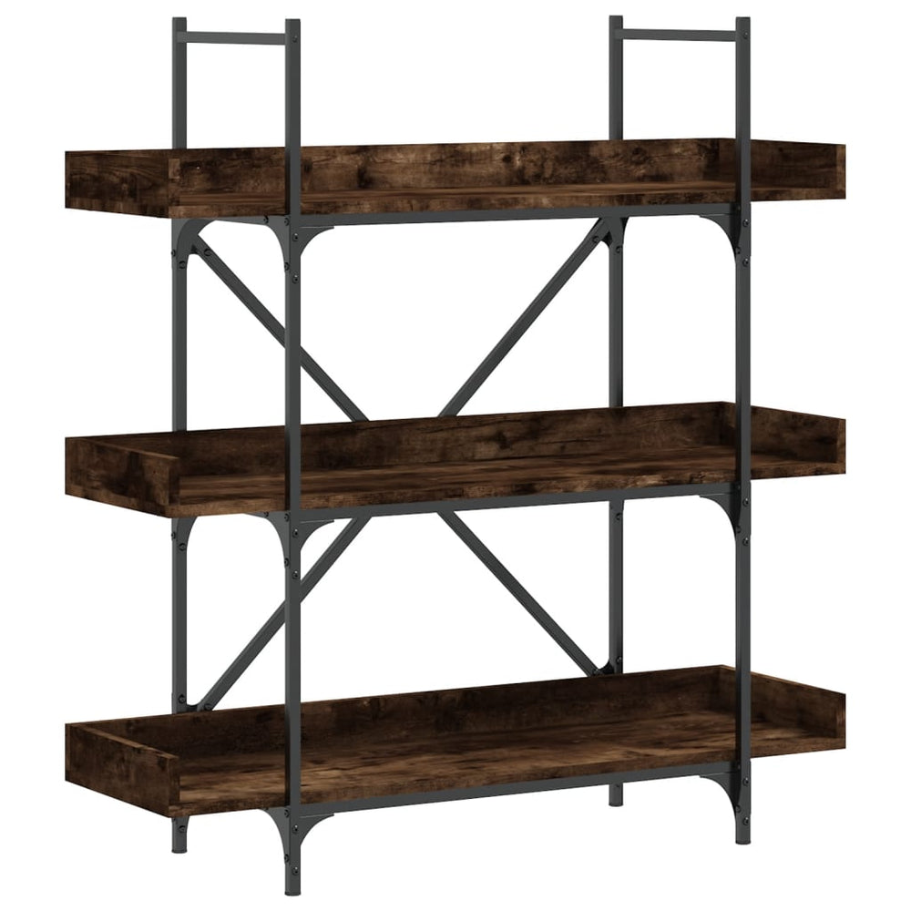 vidaXL Étagère à 3 niveaux chêne fumé 100x33x108,5 cm Bois d'ingénierie