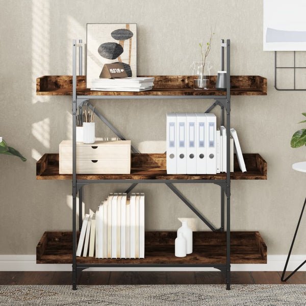 Bücherregal Räuchereiche, 3 Böden, 100 cm