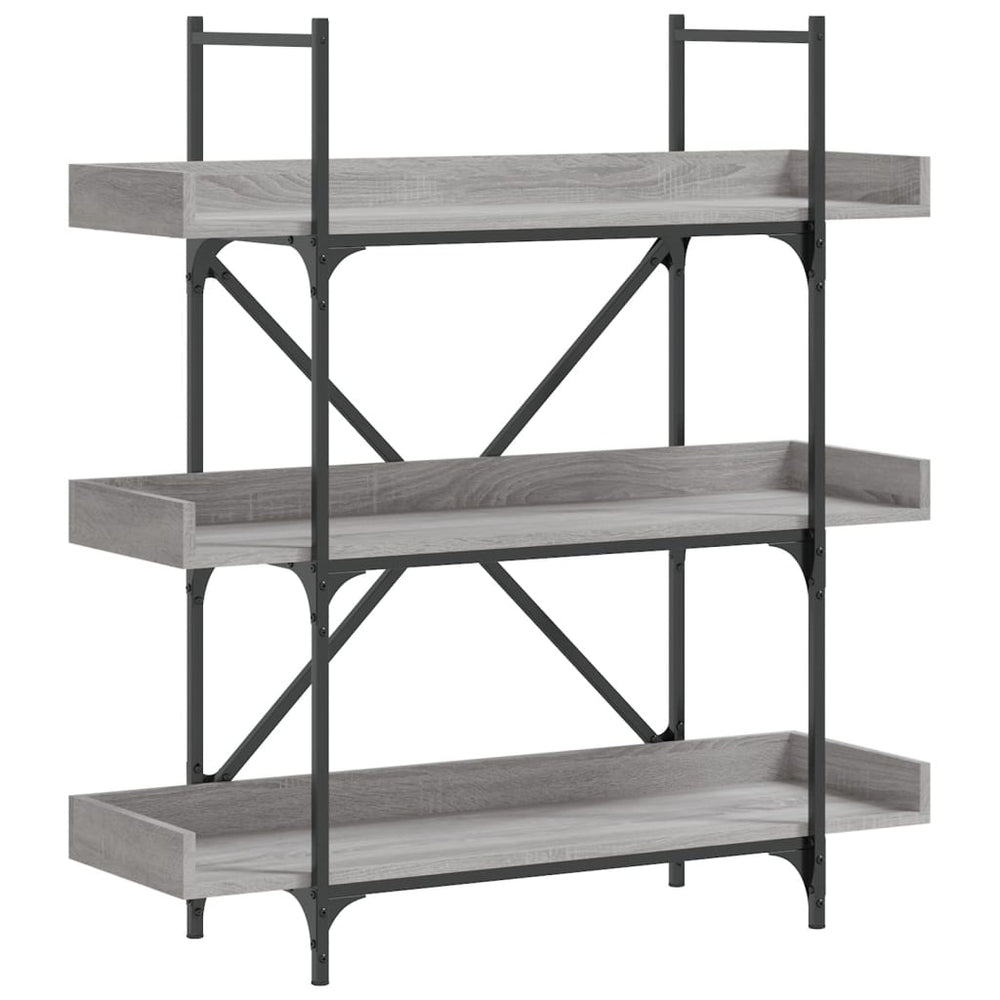 vidaXL Bibliothèque 3 étagères Gris Sonoma 100x33x108,5 cm Bois d'ingénierie