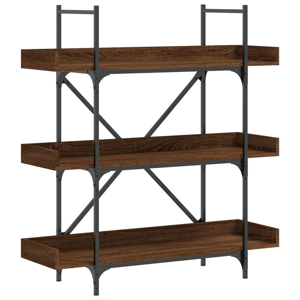 vidaXL Étagère à Livres 3 Niveaux Aspect Chêne Marron 100x33x108,5 cm
