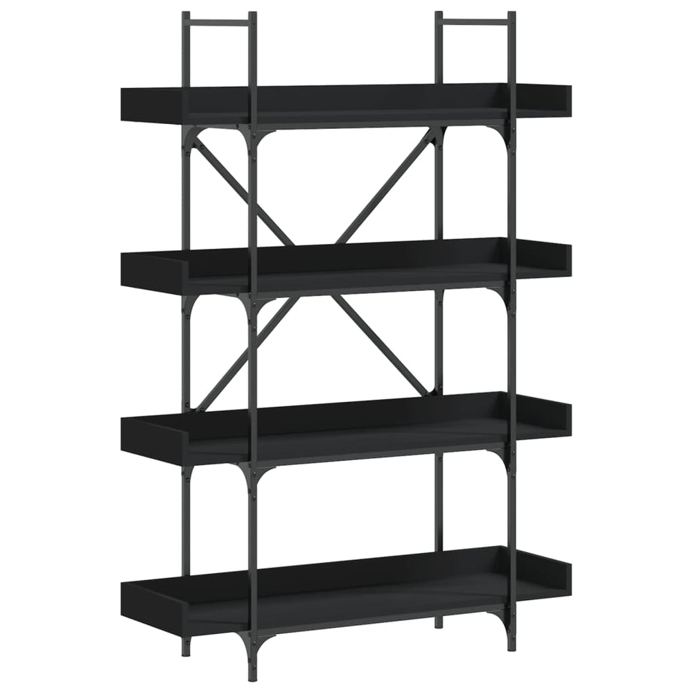 vidaXL Étagère à livres à 4 niveaux noir 100x33x145,5 cm Aggloméré
