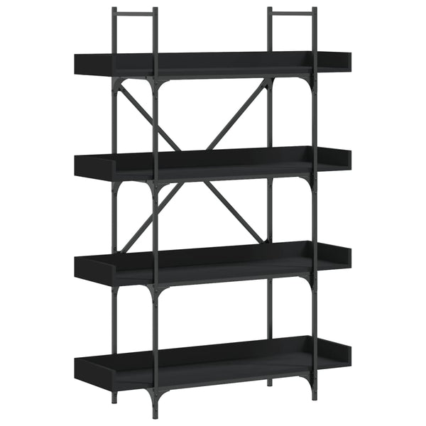 Schwarzes Bücherregal mit 4 Böden