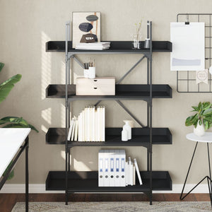 Schwarzes Bücherregal mit 4 Böden