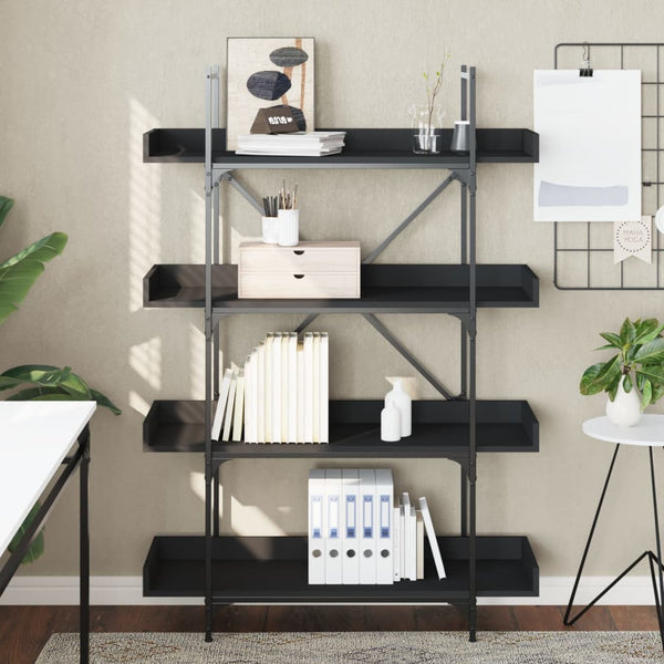 Schwarzes Bücherregal mit 4 Böden