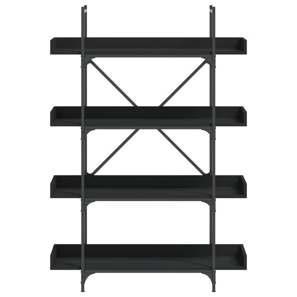Schwarzes Bücherregal mit 4 Böden