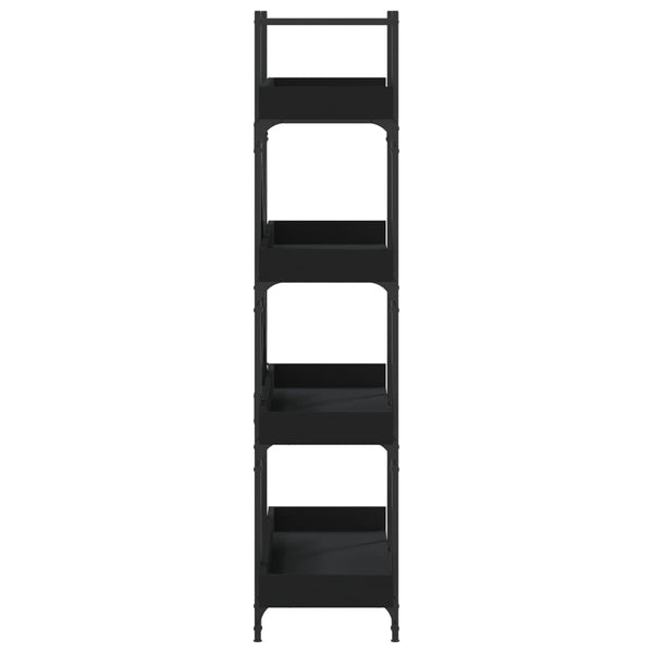Schwarzes Bücherregal mit 4 Böden