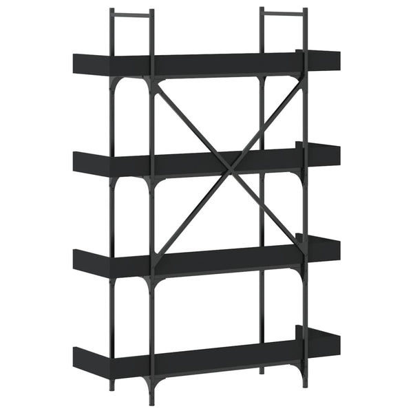 Schwarzes Bücherregal mit 4 Böden