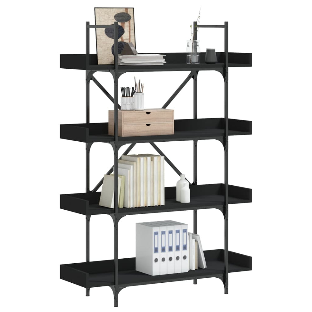 vidaXL Étagère à livres à 4 niveaux noir 100x33x145,5 cm Aggloméré
