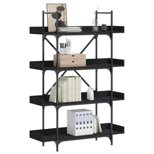 Schwarzes Bücherregal mit 4 Böden