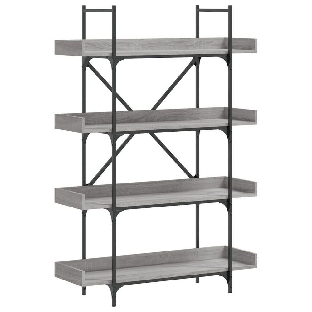 vidaXL Étagère à livres 4 niveaux gris sonoma 100x33x145,5 cm en bois d'ingénierie