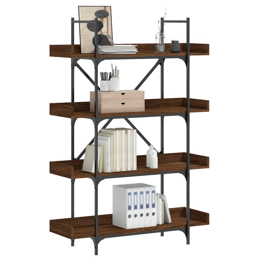 vidaXL Étagère à Livres 4 Niveaux Marron Effet Chêne 100x33x145,5 cm