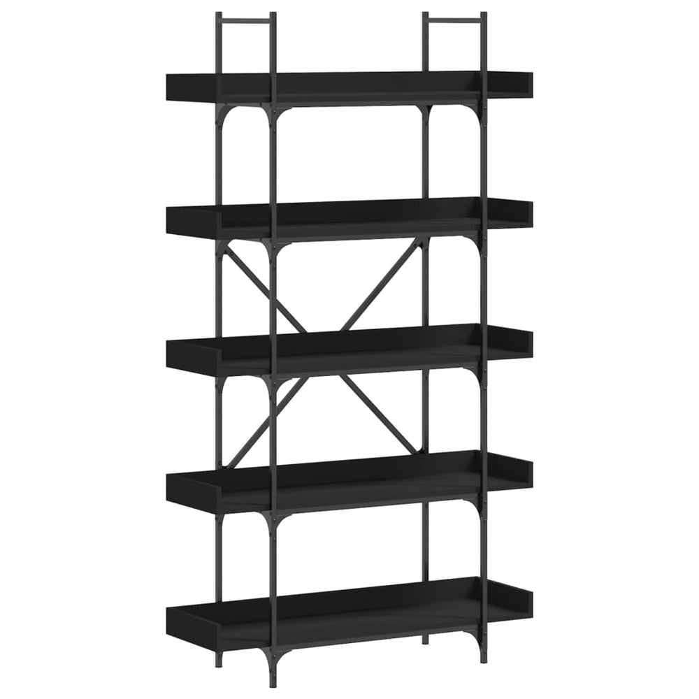 vidaXL Étagère à Livres 5 Tablettes Noir 100x33x180,5 cm Bois d'ingénierie