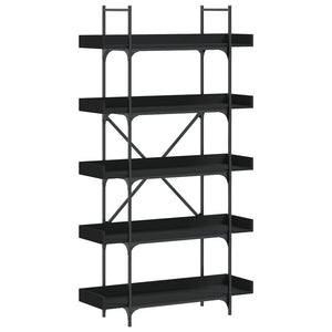 Bücherregal Schwarz 5 Böden 100x33x180,5 cm