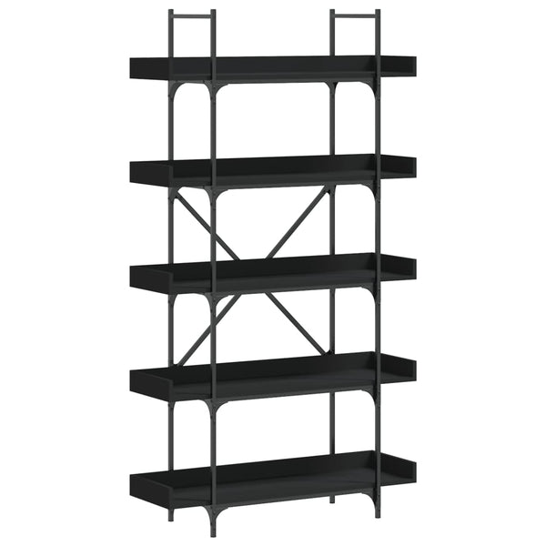 Bücherregal Schwarz 5 Böden 100x33x180,5 cm