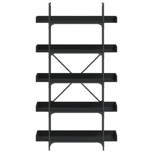 Bücherregal Schwarz 5 Böden 100x33x180,5 cm